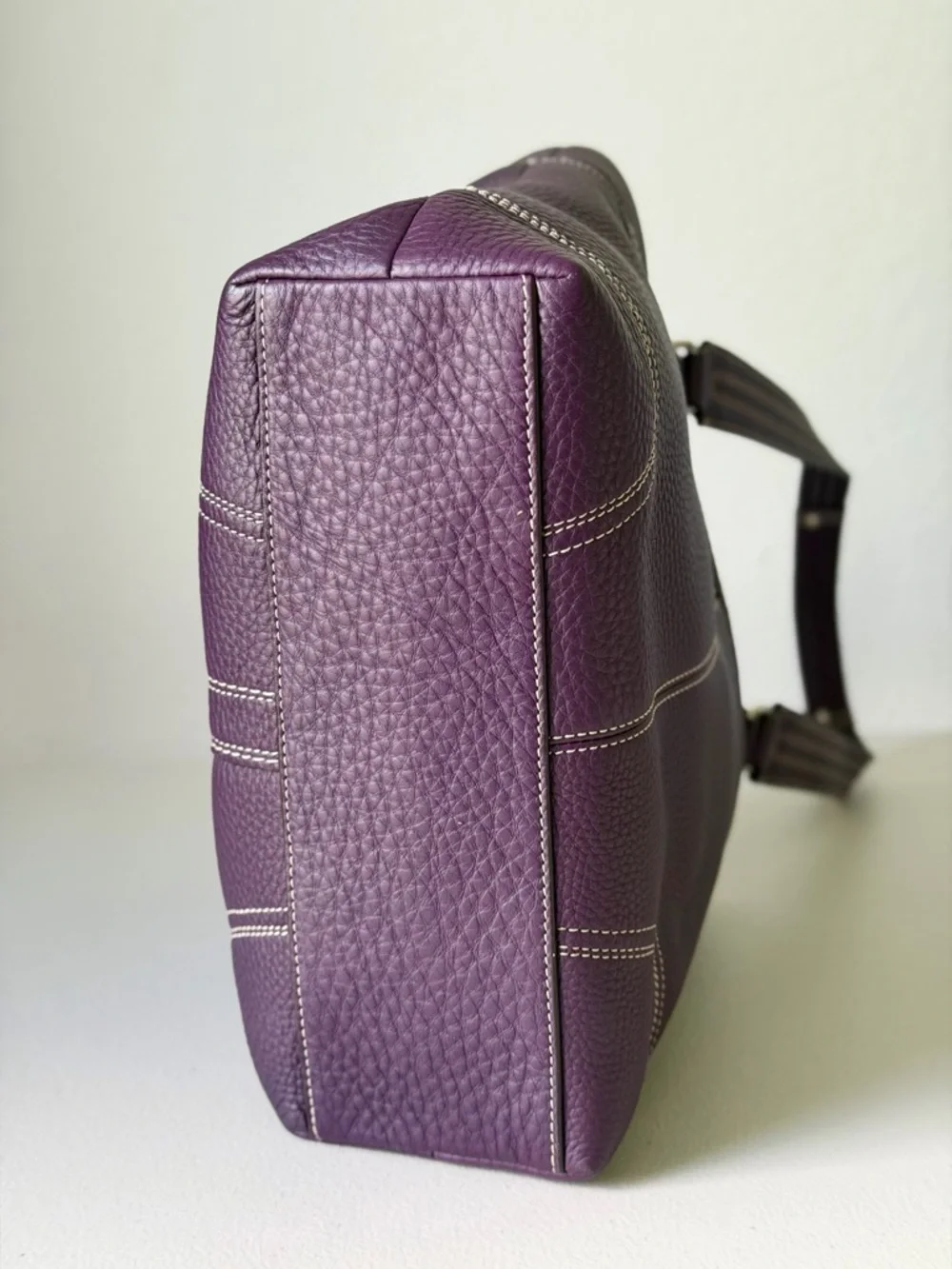 Coach Purple Hampton Y2k Pebbled Leather Tote Bag - Picture 12 of 14